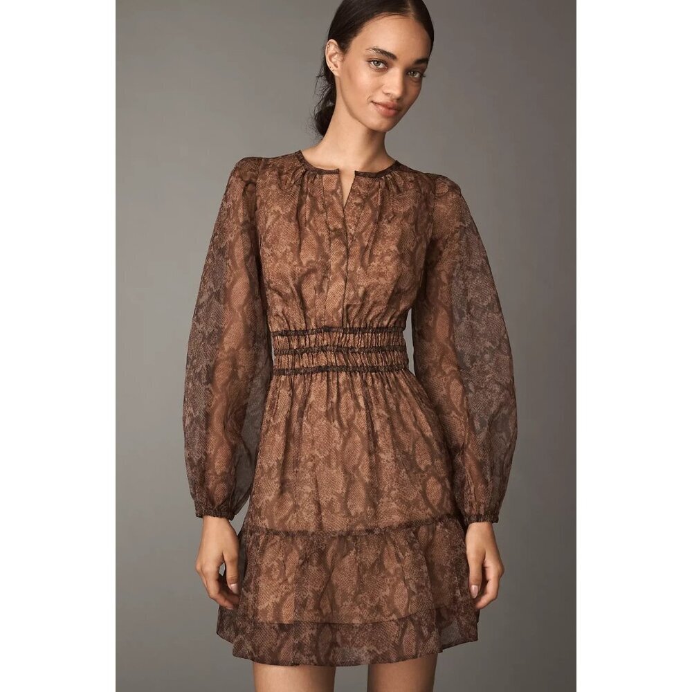The Somerset Long-Sleeve Organza Mini Dress 2X Plus